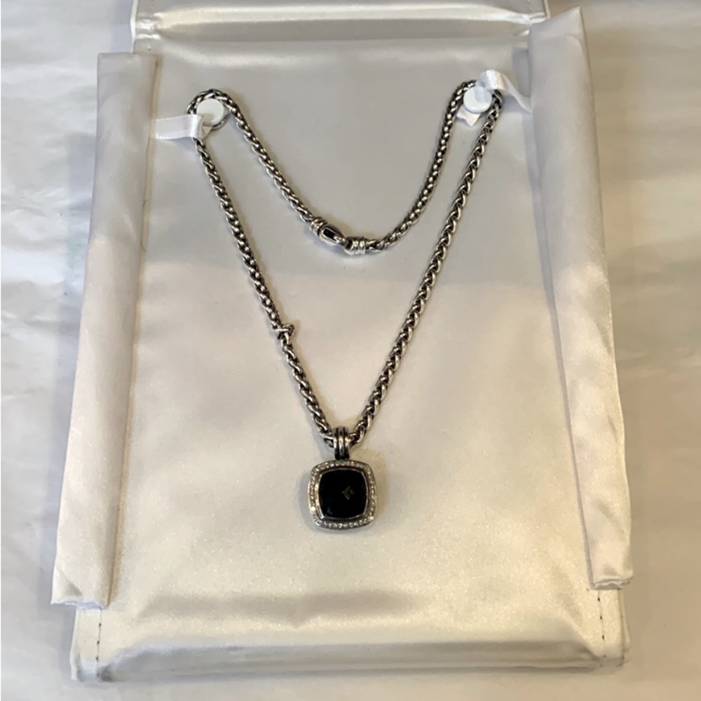 Authentic David Yurman Onyx and Diamond Necklace